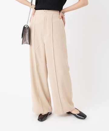センターピンタックストレートパンツ