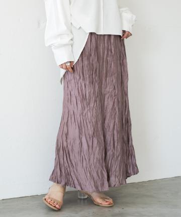 シャンタンワッシャーフレアスカート