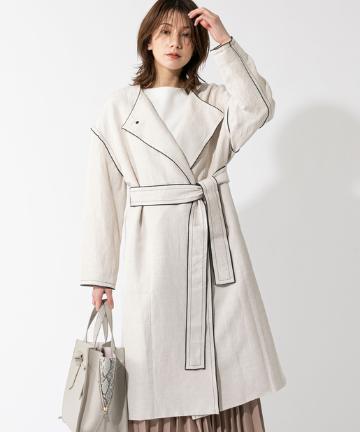 【手洗い可】レーヨンリネンポプリンコート