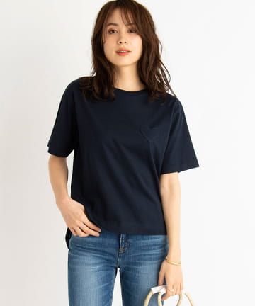 【MUVEIL(ミュベール)】ハートパッチTシャツ