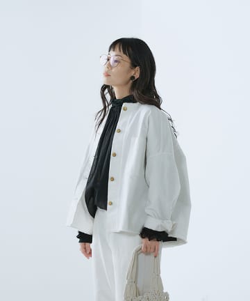 【WEARISTA yukiさん着用】デニムノーカラージャケット
