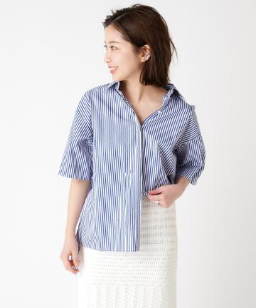 【+0】アシンメトリー半袖シャツ