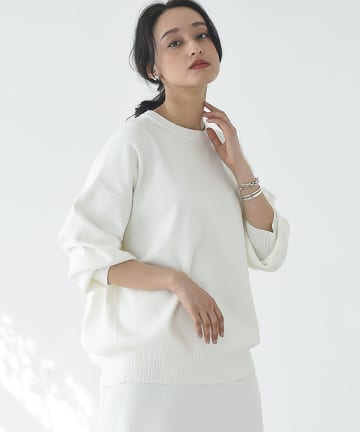 【セットアップ可・手洗い可】総針クルーネックニット