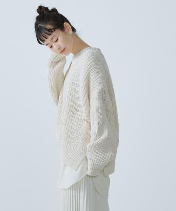 【cotton100%】テープヤーン＊布帛プルオーバー
