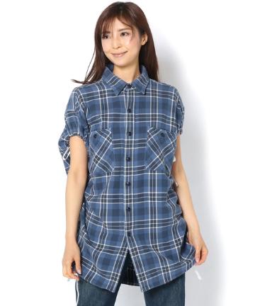 【mil/ミル】REMODEL S/S/フレンチスリーブチェックシャツ