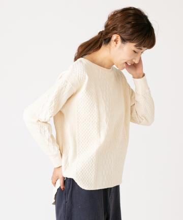 【cotton100%】ケーブルカットソープルオーバー