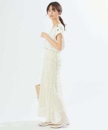 【手洗い可】ラッセルレースマーメードスカート