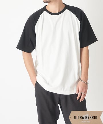 【ULTRA HYBRID 】USAコットン配色半袖Ｔシャツ
