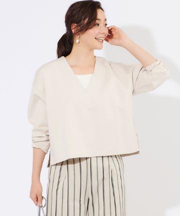 ポンチVネックカットソー