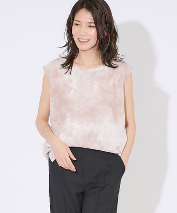 【洗える】タイダイノースリーブカットソー