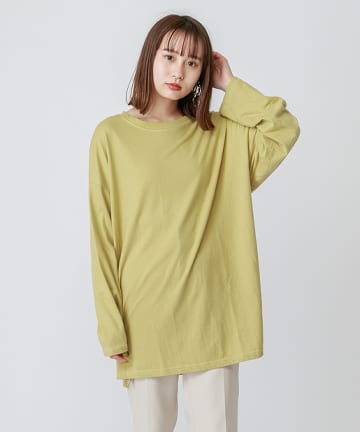 カラースリットロングTシャツ