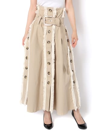 【VICTORIA/TOMAS】ボタンフレアスカート