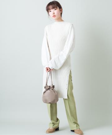 リブニットロングベストSET