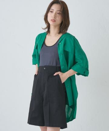 リネン開襟ロングシャツジャケット