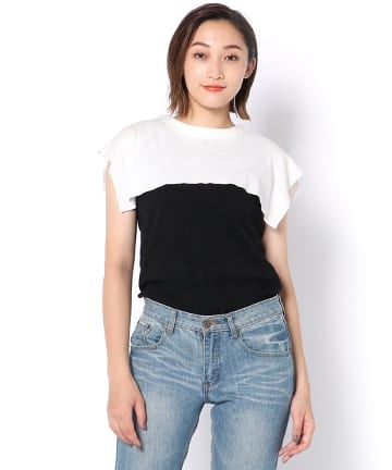 【手洗い可・CURRENTAGE(カレンテージ)】2WAYカラーニット