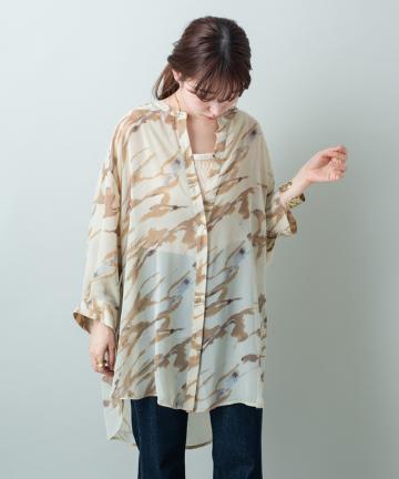 迷彩柄シアーBIGシャツ