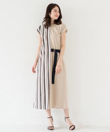 ストライプコンビワンピース