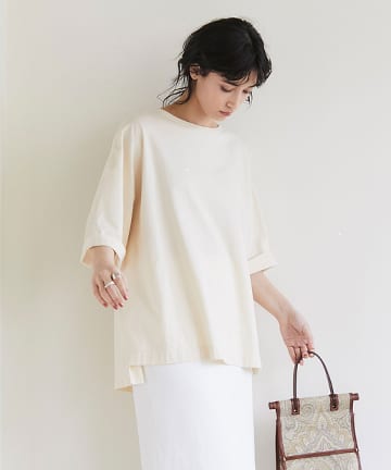 コットンシルクオーバーTシャツ