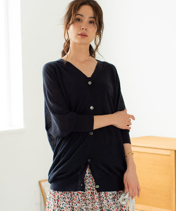 リネン100%カーディガン