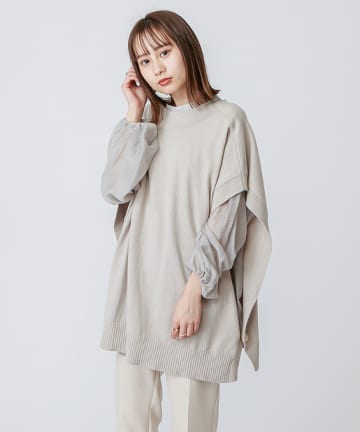 ポンチョニットベスト