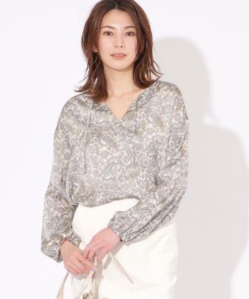 【手洗い可】ペイズリープリントブラウス