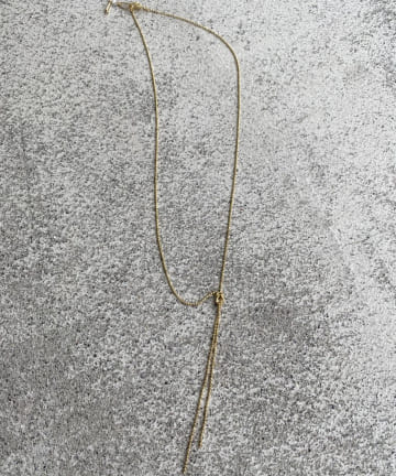 カットボールチェーンY字ショートネックレス