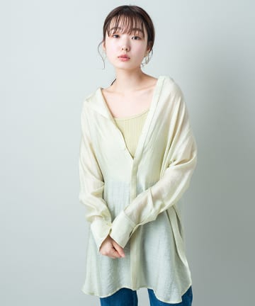 透けリネンシャツ２