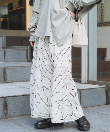 ゼブラシフォン楊柳スカート