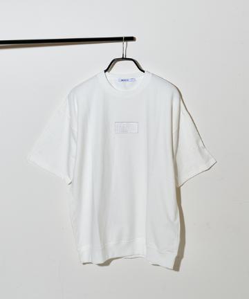 刺繍ワッペンミニ裏毛半袖クルーネックTシャツ