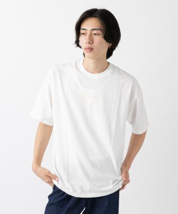 USAラバーBOXバーコードプリント半袖Tシャツ