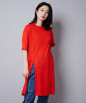 スリットボタンTee