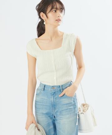 【洗える】リネン混2WAYニット