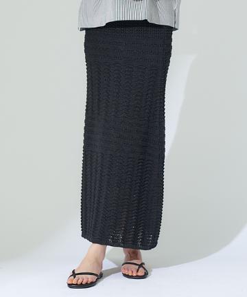 【手洗い可】透かし編みニットスカート