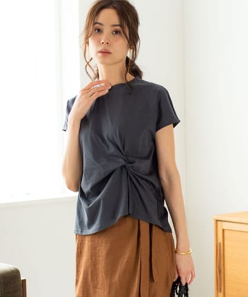 【手洗い可・LANDWARDS】クルーネックシルケットスムースプルオーバー