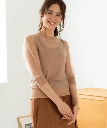 【LANDWARDS(ランドワーズ)】インナータンク付シアーニットプルオーバー