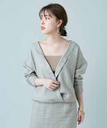 2WAYリネンカシュクールシャツ