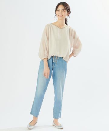 【洗える】イージーテーパードデニム