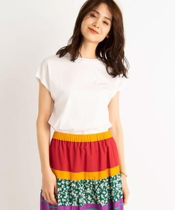 【手洗い可】リヨセル混フレンチTシャツ