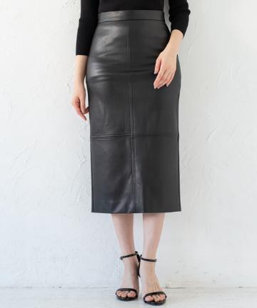 フェイクレザータイトスカート