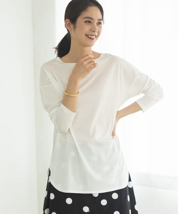 リヨセル混チュニックカットソー