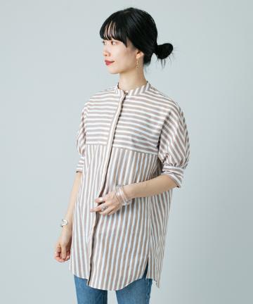 キモノスリーブパフ半袖チュニックシャツ