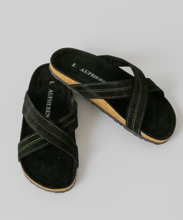 【MEN'S】レインボーステッチ  フェイクヌバックサンダル