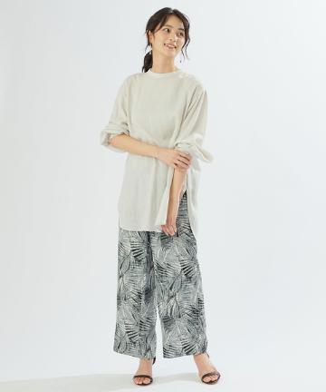 【手洗い可】リーフシャドープリントパンツ