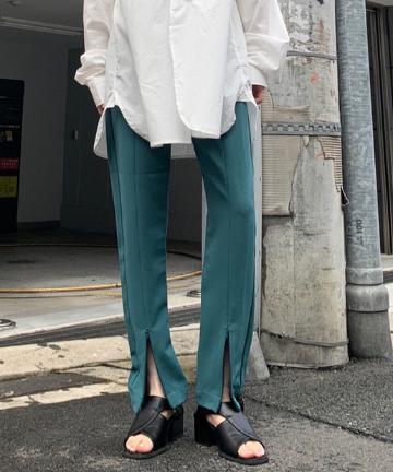 フロントジップストレッチパンツ