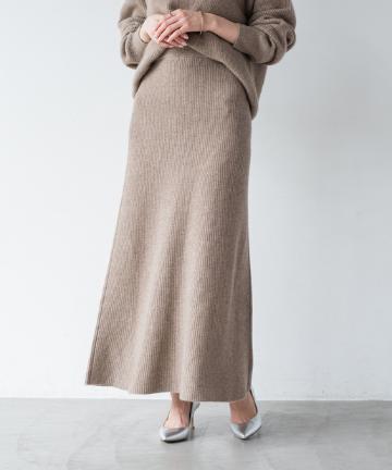 カシミヤ100畦スカート
