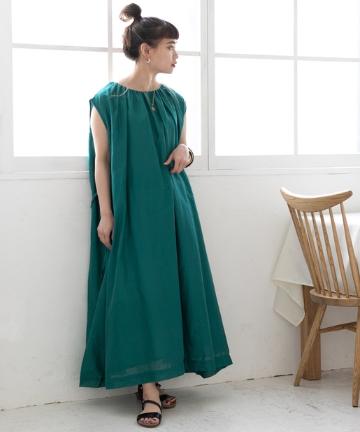 インド綿ローンギャザーワンピース/WEB限定
