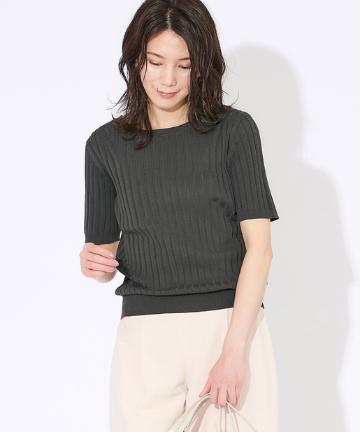 【洗える】ワイドリブプルオーバー