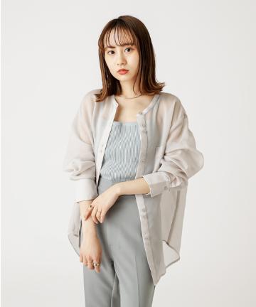 シアーノーカラーシャツ