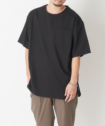 ファスナー付ストレッチ布帛半袖Tシャツ/セットアップ可