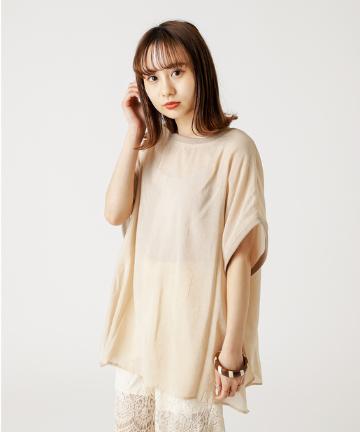 シアー布帛Tシャツ